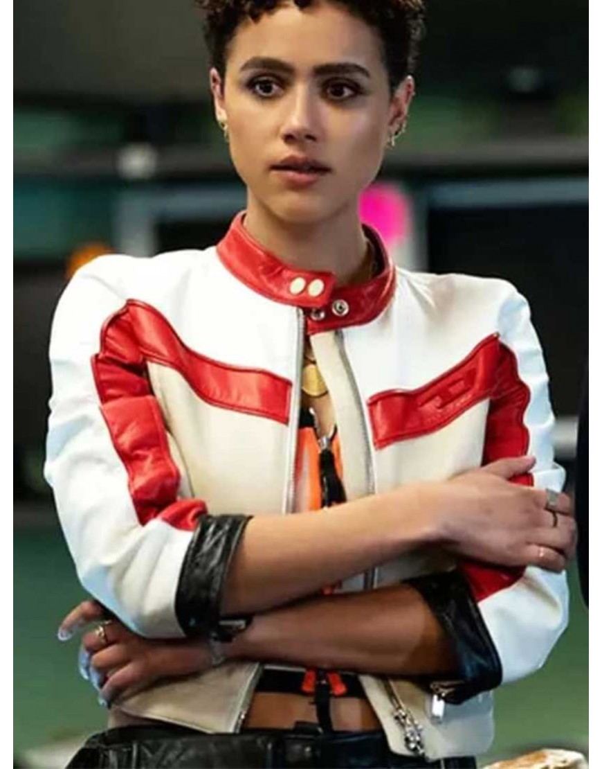 Nathalie Emmanuel Fast X Ramsey White Leather Jacket